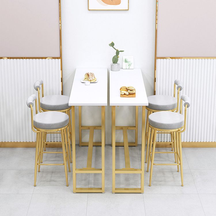 Industrial Bar Table Set 1/3/4/5/7 Pieces Counter Set with Gold Base