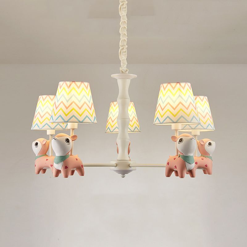 Nordic Style Macron Chandelier Pendant Multi-Head Fabric Chandelier Light for Living Room