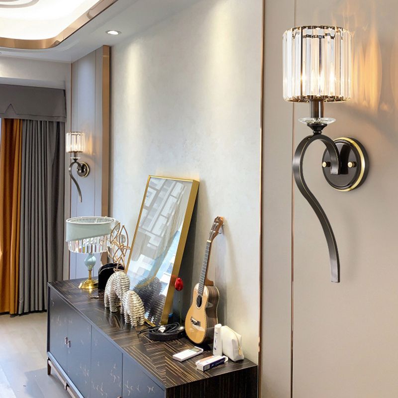 Geometric Wall Lighting Contemporary Crystal 1 Light Wall Sconce