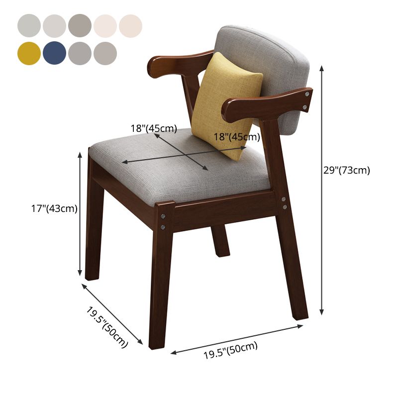 Fauteuil de maison scandinave, dossier ouvert, chaise de salle à manger simple rembourrée en bois