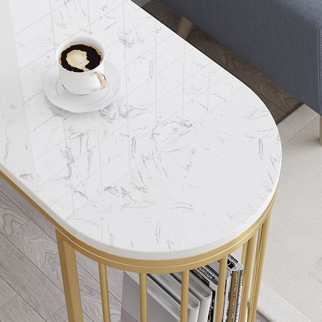 Industrial 41.3"H Bar Table Faux Marble White Top Specialty Bistro Table for Living Room