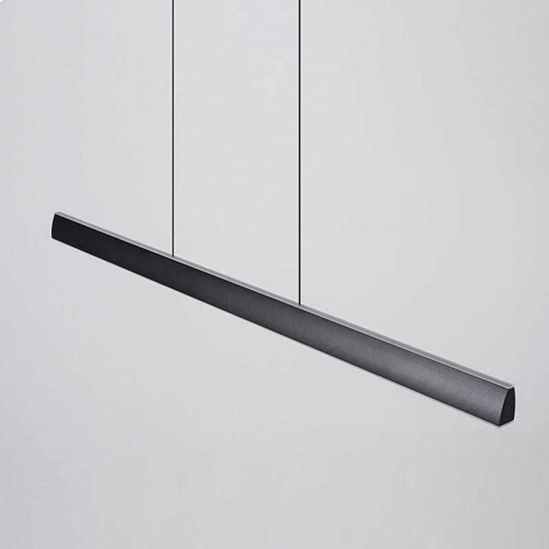 Modern Style Linear Shape Island Pendants Metal Pendant Lights in Black for Dining Room