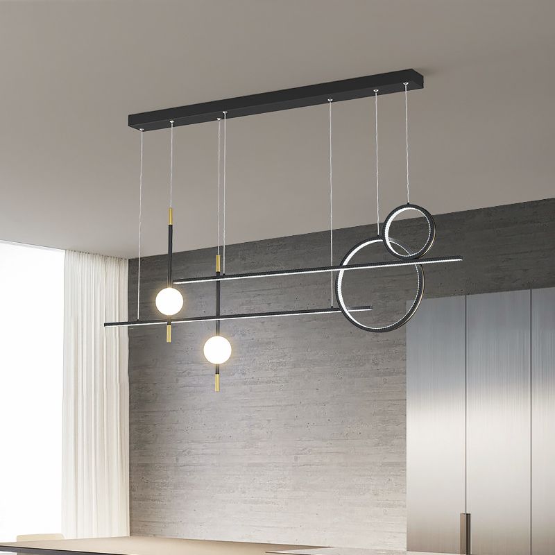 Zeitgenössische Insel Licht Geometrisches Metall 6 Lichter Island Lichter