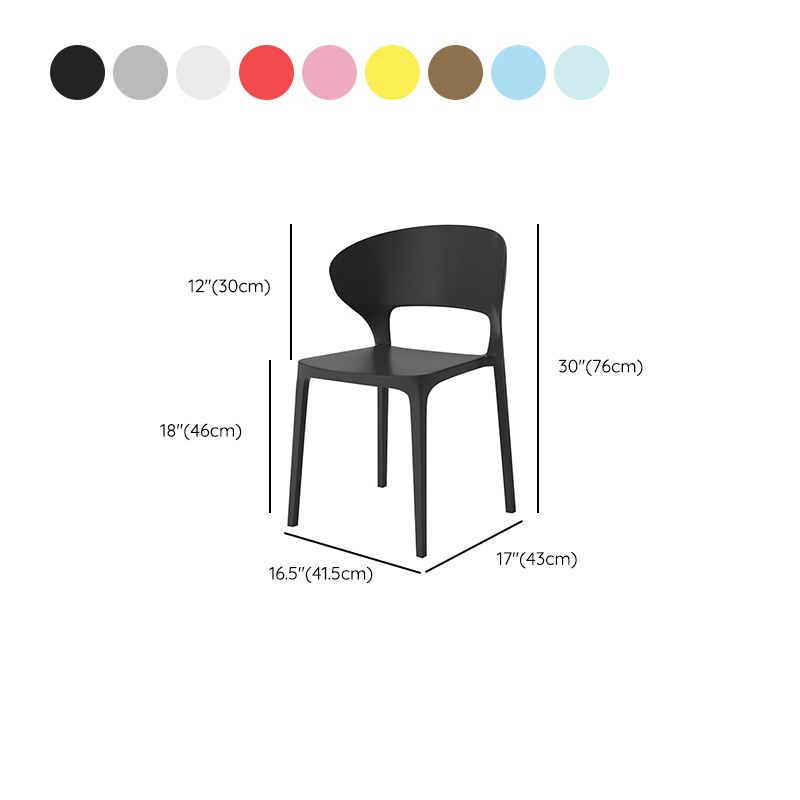 Dining Room Plastic Side Chair Kitchen Armless Dining Chairs
