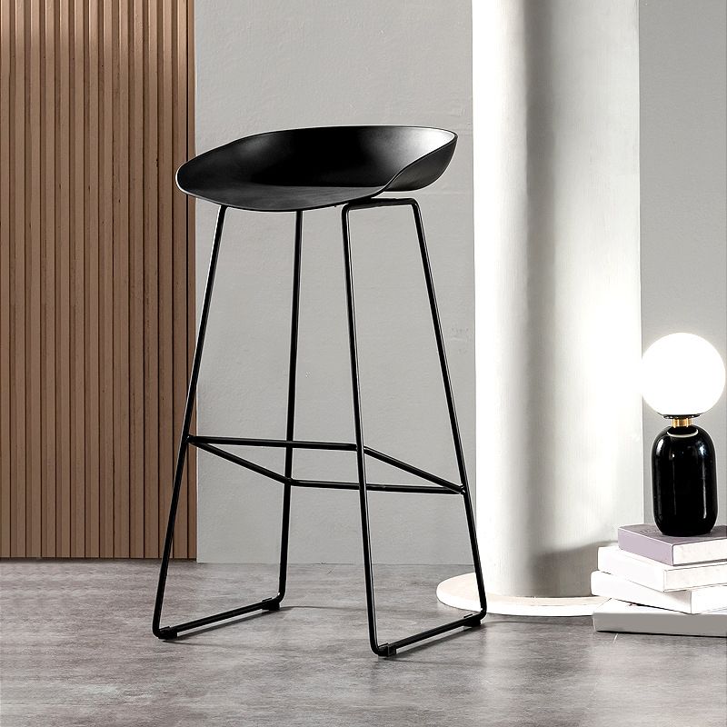 Glam Metal Counter Height Stools with Footrest Bar Stool for Indoor