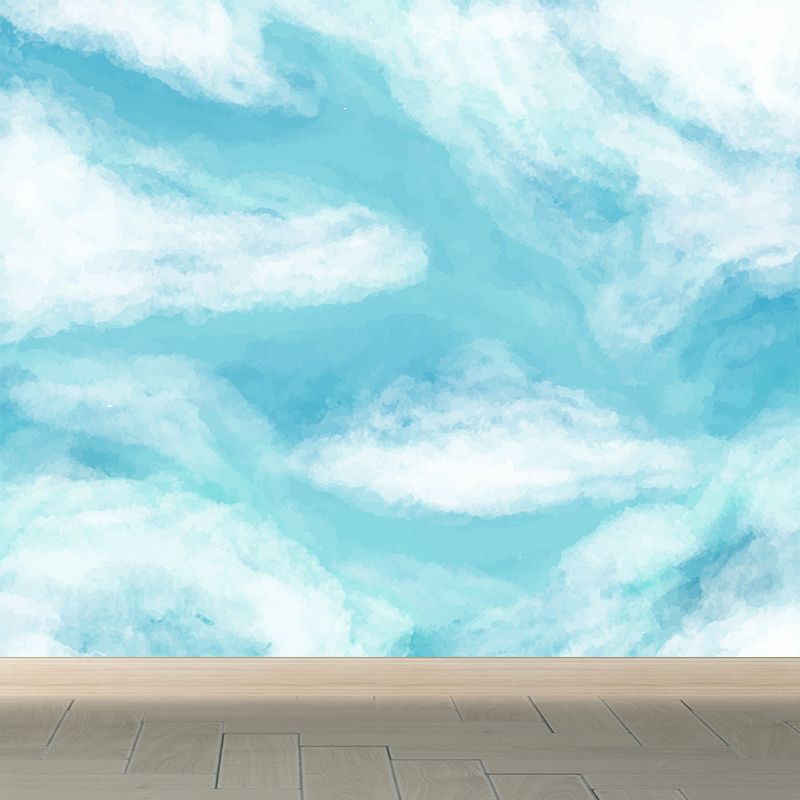 Stain Resistant Abstract Pattern Mural Non-Woven Texture Modern Wall Decor for Girls Room