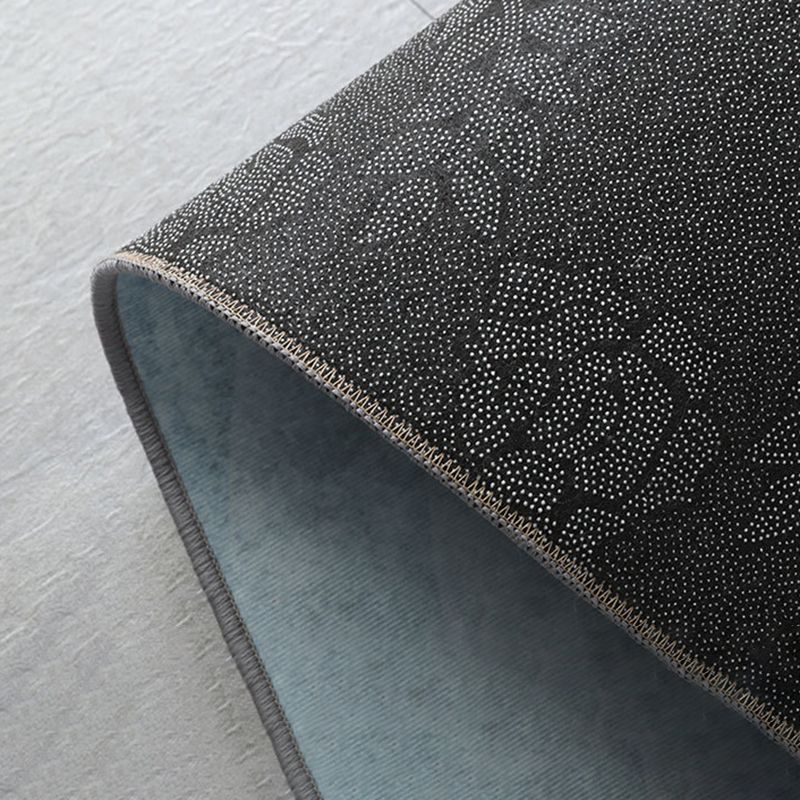 Blue Gray Modern Rug Polyester Print Indoor Rug Washable Rug for Living Room