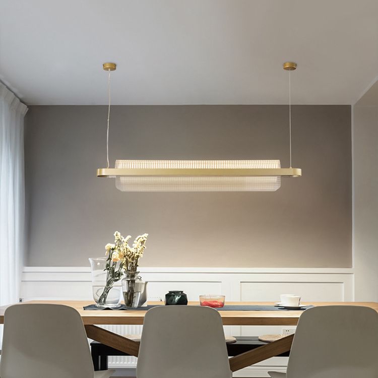 Modern Golden LED Ceiling Light Metal Kitchen Island Lighting for Room