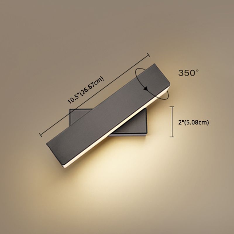 Rectangular Aluminium Rotatable Wall Sconce in Modern Concise Style Wrought Iron Wall Light with Acrylic Shade