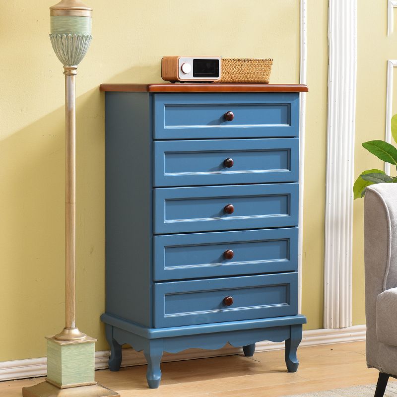Mid-Century Modern Accent Chest with 5 Drawers Storage Cabinet