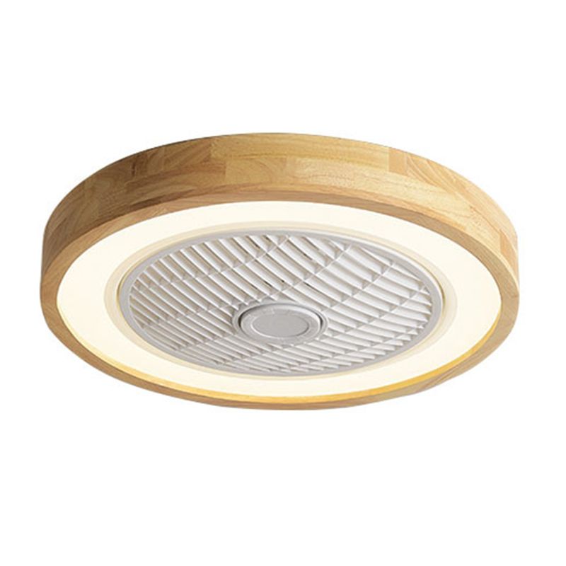 Geometric Ceiling Fan Lamp Nordic Style LED Wood Close to Ceiling Lamp