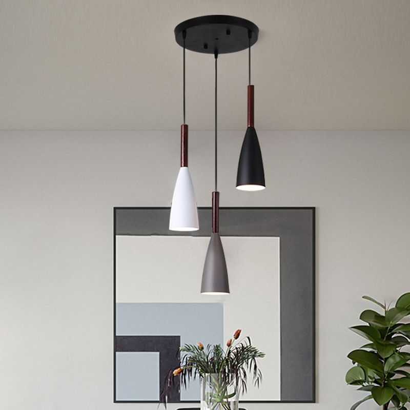 Lámpara colgante colgante moderna de Macaron Bell Luces colgantes de metal para restaurante para restaurante