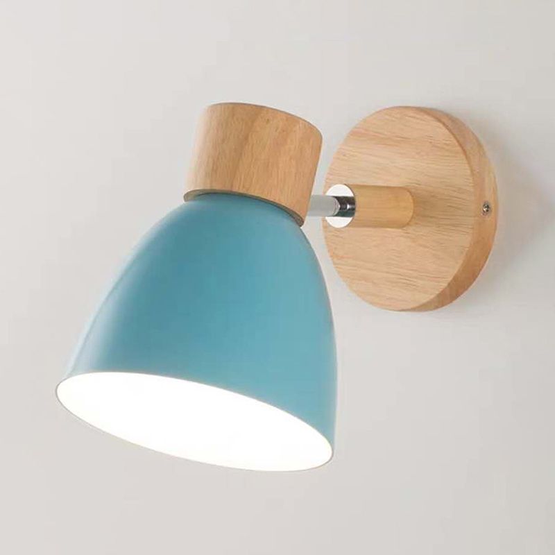 1 Light Wall Sconce Modern Macaron Style Metal Wall Lighting for Bedroom