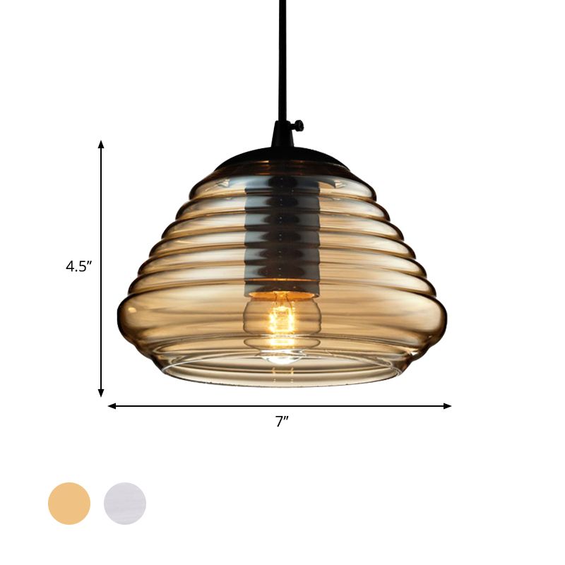 Bol / cylindrique / canne de soucoupe suspension moderniste moderniste / ambre vitre à volants