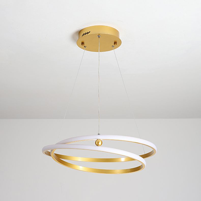 Twist Metal Hanging Light Fixture Minimalist LED Ceiling Pendant Light for Living Room