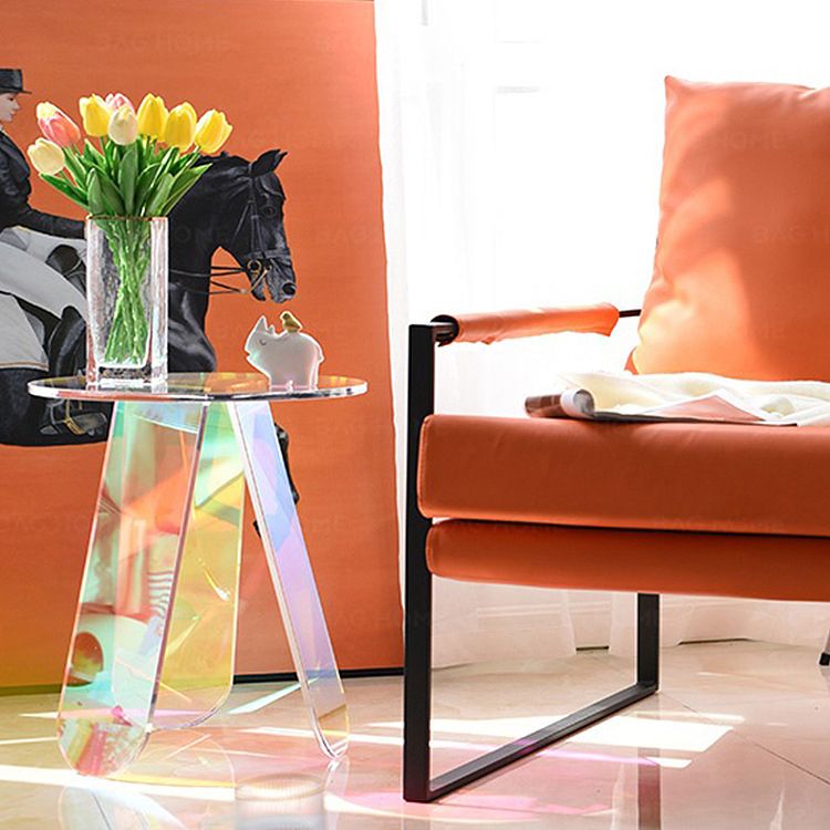 Modern Round/Elliptical Coffee Table Colored Plastic Cocktail Table