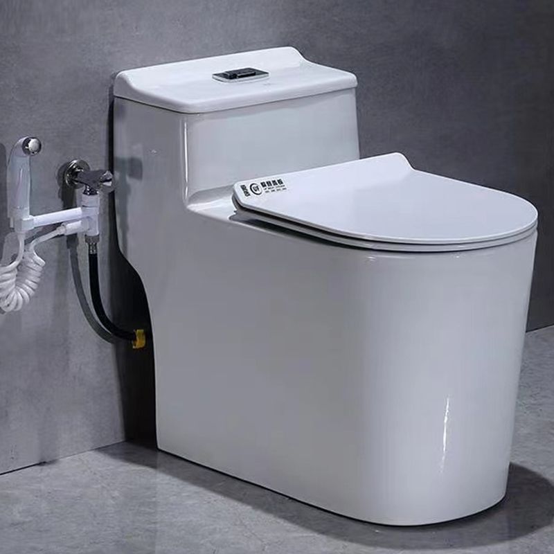 Contemporary White Flush Toilet Floor Mounted Toilet Bowl for Washroom