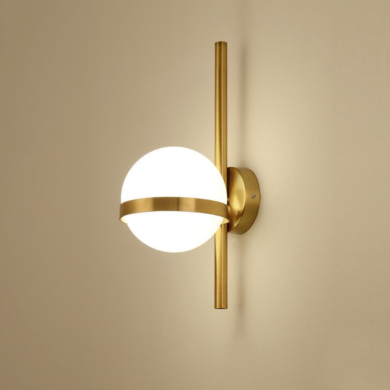 Opaalglas bol wand gemonteerd verlichting moderne 1-bol wand sconce lamp voor woonkamer