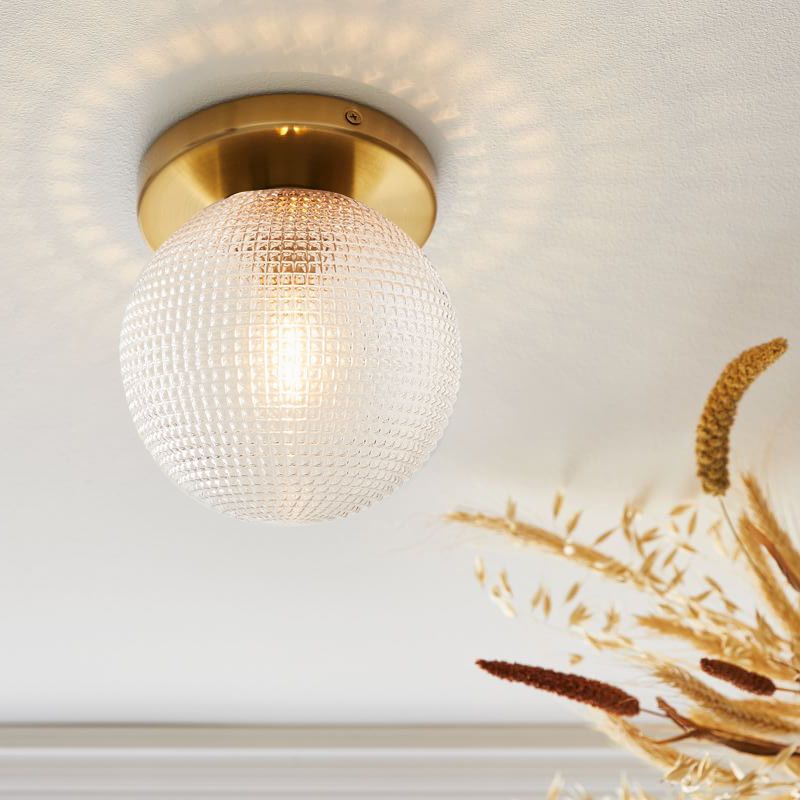 Glass Global Ceiling Flush Mount Light Nordic Style Gold Ceiling Light