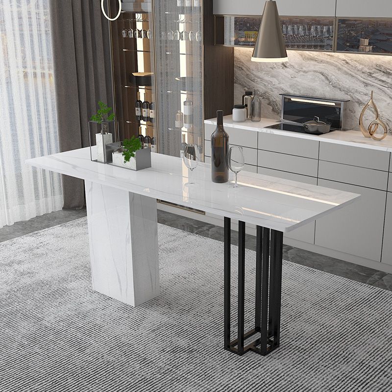 Industrial Rectangle Table and Stool Set 1/2/3 Pieces White Bar Table and Stools