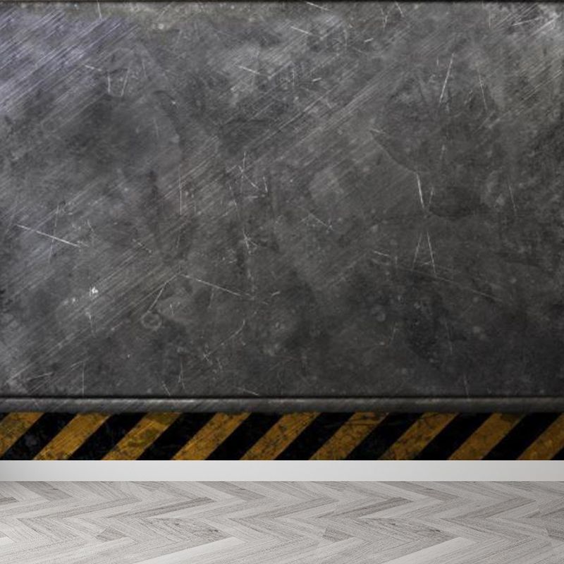 Large Iron Wallpaper Mural Industrial Style Nostalgic Metal Wall Decor in Dark Color