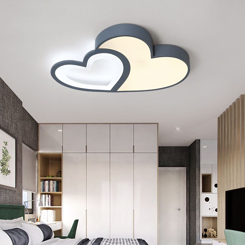 2-Loving Heart plafondmontage licht Macaron Loft acryl LED-plafondlamp voor de kleuterschool