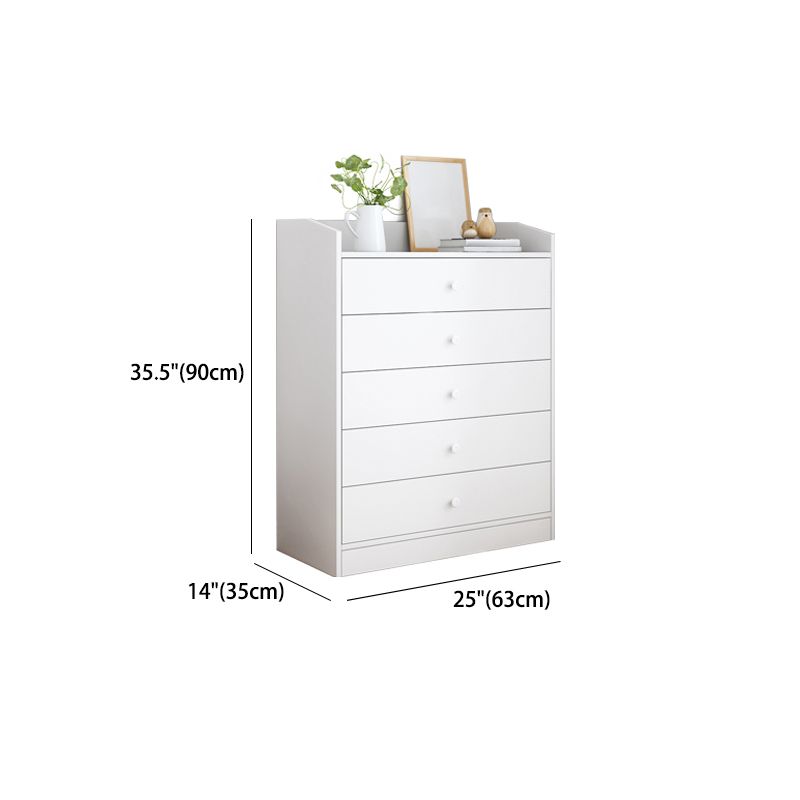 Contemporary Style Wood Dresser White Bedroom Storage Chest with Drawer