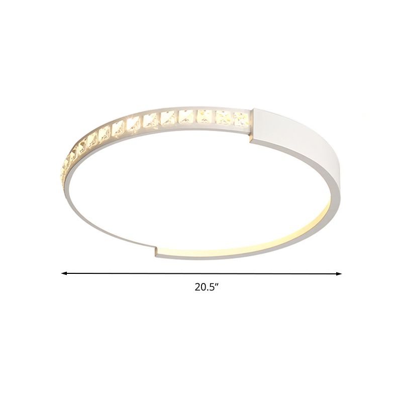 Plafonnier circulaire moderne à montage encastré, luminaire de plafond en acrylique blanc pour cuisine