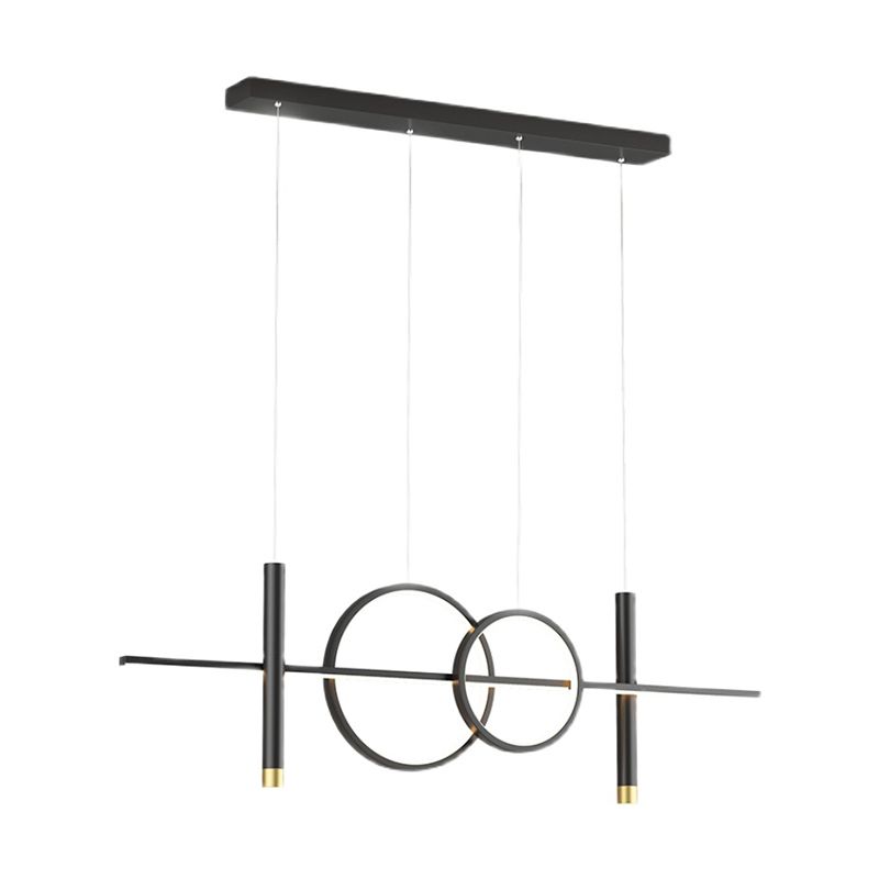 Contemporary Style Linear Island Lighting Metal 4 Light Island Lighting Fixtures