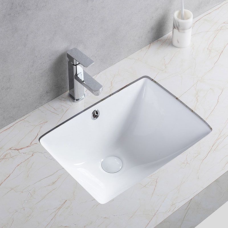 Modern Undermount Vanity Sink Round Porcelain with Pop-Up Drain Bathroom Sink Only