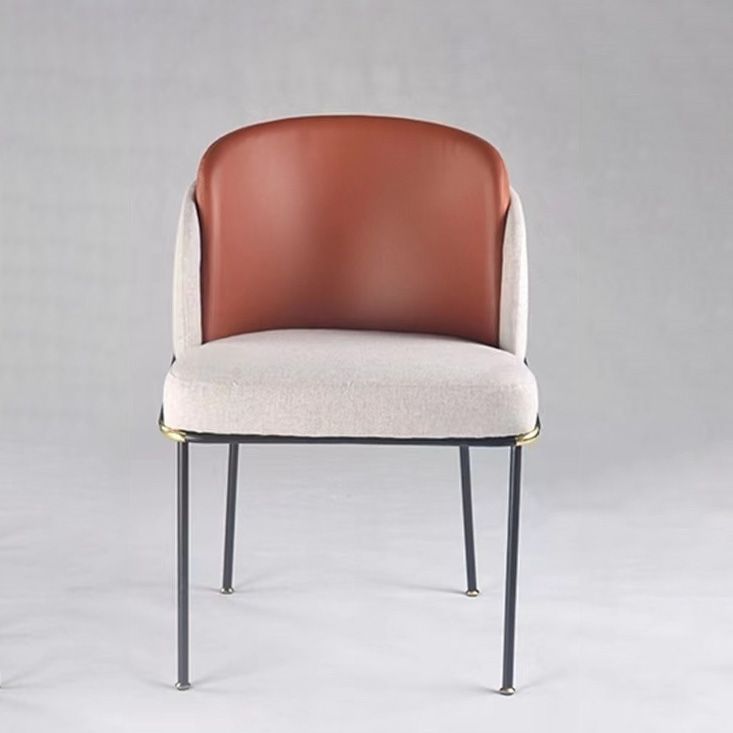 Upholstered Dining Chairs Contemporary Armless Chairs with Metal Base
