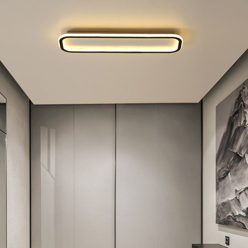 Rectangular Metal LED Flush Mount Light Fixture Modern Style Ceiling Light Fixture