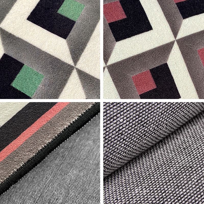 Groen geometrisch patroon tapijt Modern polyester gebied Rug vlekbestendig vloerkleed voor woonkamer