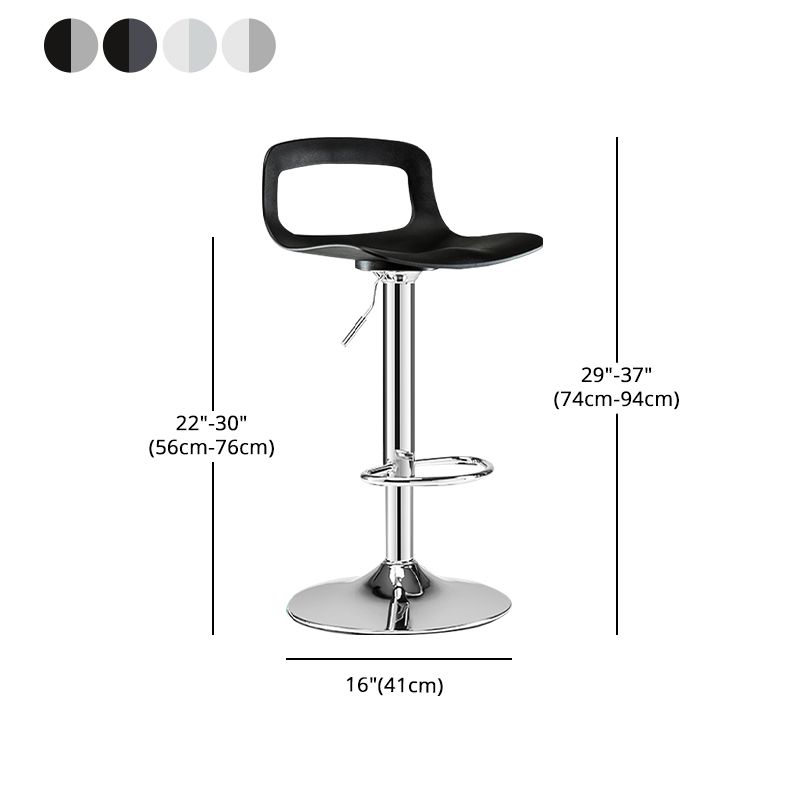 Modern Footrest Bar Stool Plastic Low Back Bucket Indoor Swivel Counter Stool