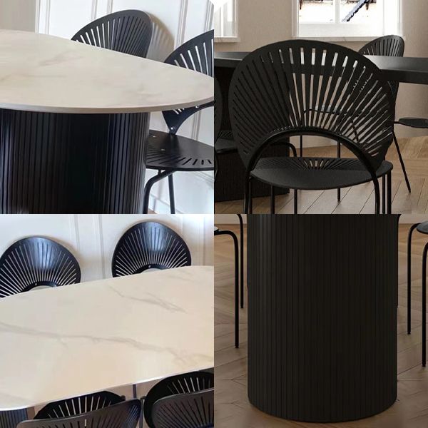 Oval Dining Room Table Modern Black Double Pedestal Dinner Table