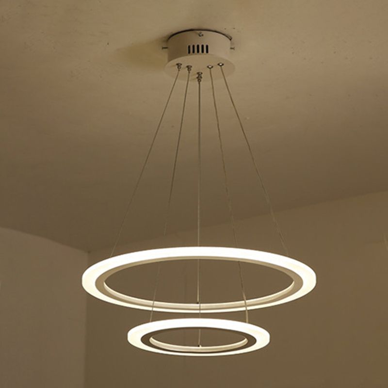 Moderne minimalisme -stijl LED hanger kroonluchter licht acryl hanger verlichting voor woonkamer