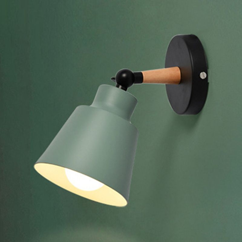 Modernism Macaron Metal Wall Light Wood Lighting for Foyer Home