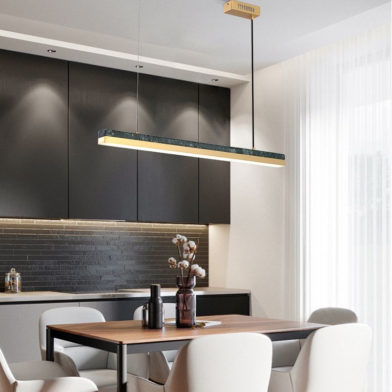 Luces colgantes de cocina grandes lineales Luz de la isla moderna acrílica para restaurante