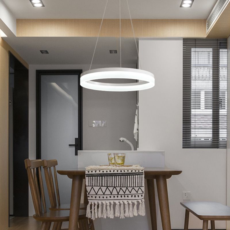 Single Tier Pendant Light Fixture Modern Circular Chandelier Lighting