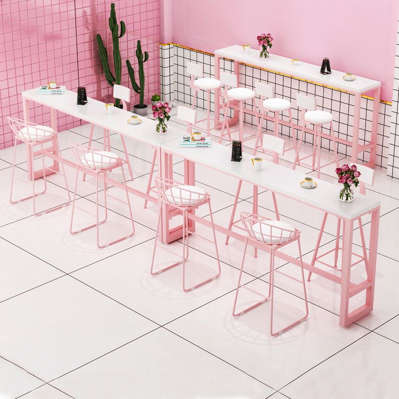 Modern 1/5 Pieces Bar Table Set Rectangle Stone Counter Table for Cafe