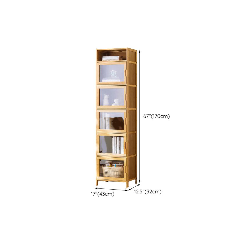 Scandinavian Accent Cabinet with Grooves Doors and Straight Legs