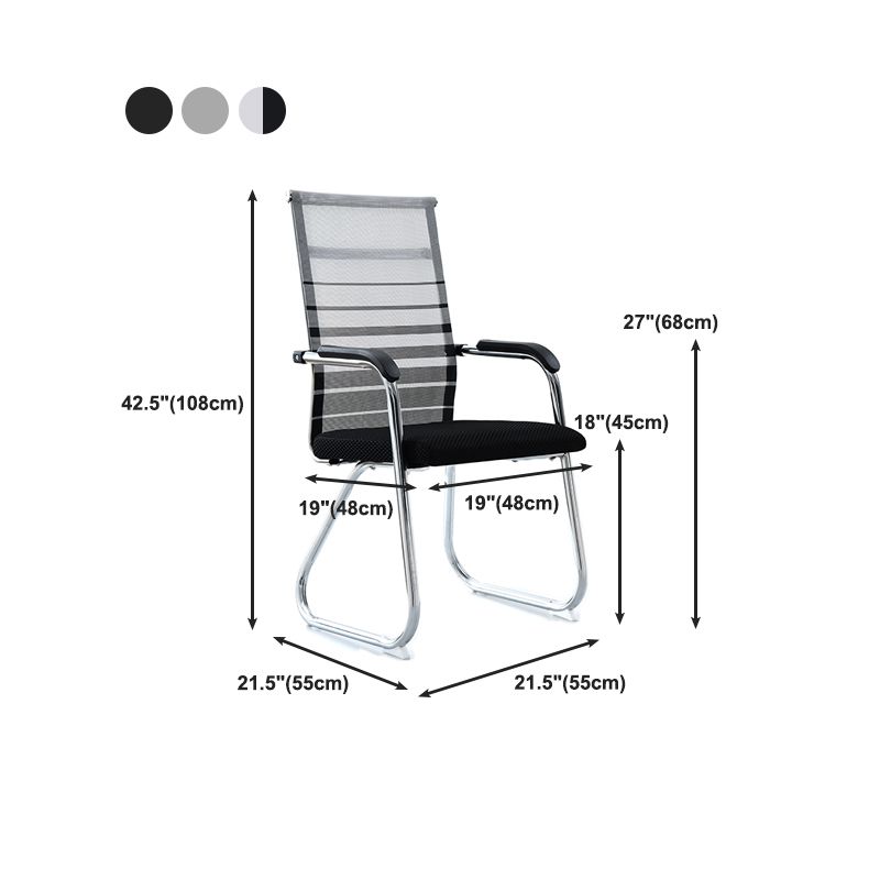 Silver Metal Mesh Modern Conference Chair Mid-Back and High Back Conference Chair
