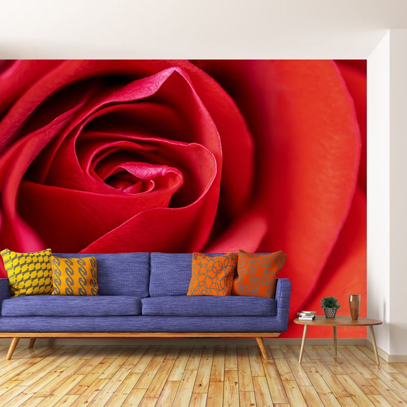 Partial Close-up of Flower Mural Soft Color Stain Resistant Wall Art for Living Room