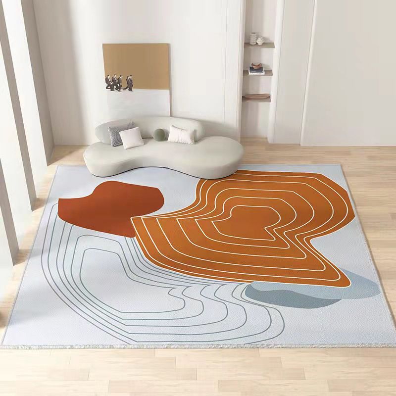 Blend Color Block Rug Indoor Rug Anti-Slip Washable Easy Care Area Carpet for Bedroom