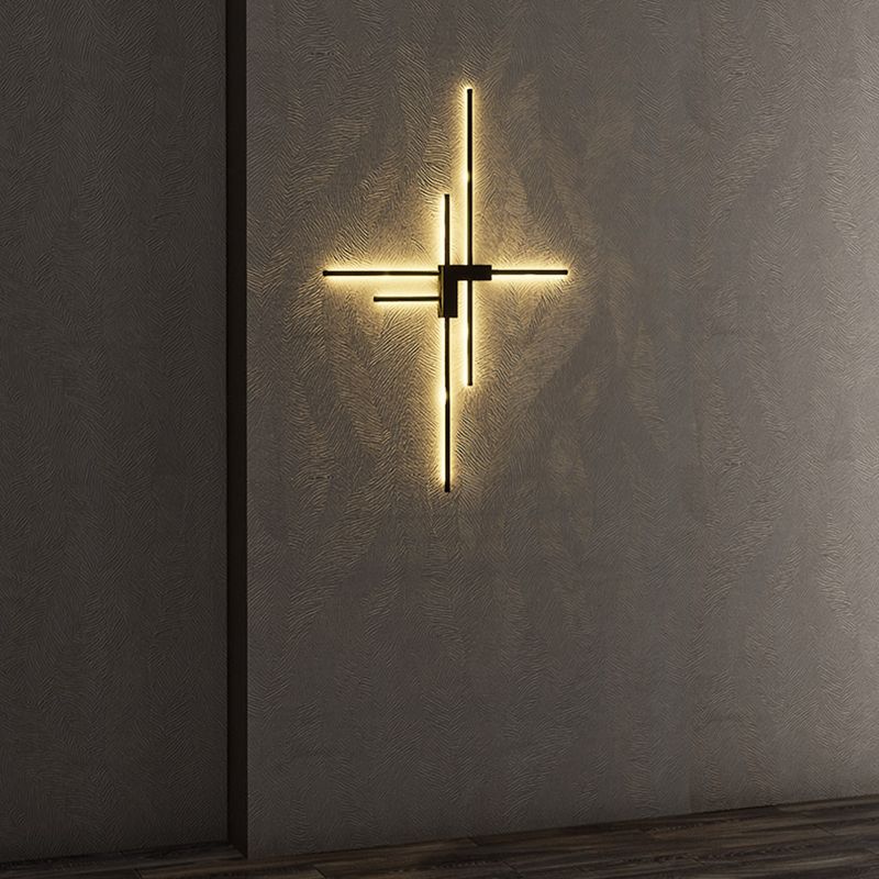 Prononi di parete lineari fluttuano lampada da parete moderna metallo 6 lampada con applique luminosa