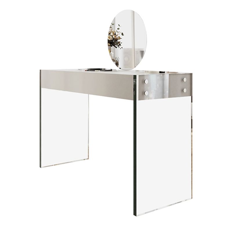 White Slate Top Make-up Vanity with Drawer for Bedroom 29.5"