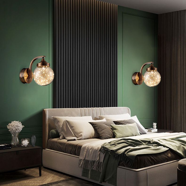 Creative Wall Sconce Spherical Shape Creative Star Lamp Warm Light for Bedroom