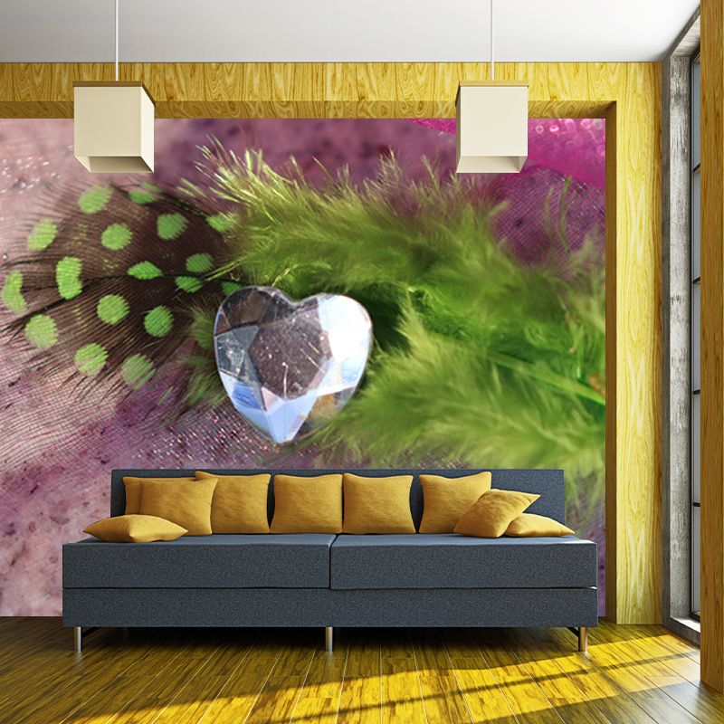 Customized Photography Feather Mural Eco-friendly Wallpaper for Home Decor