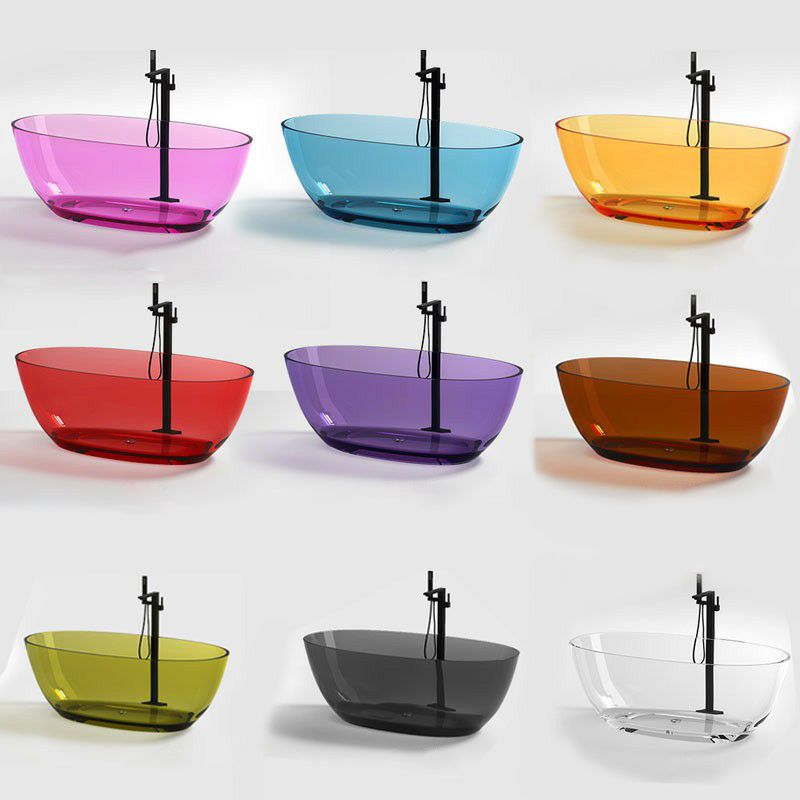 Modern Oval Colorful Bath Tub Soaking Freestanding Tub for Home