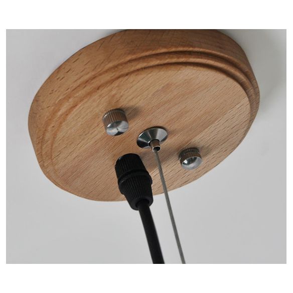 Minimalist Novelty 3-Light Pendant Curved Pendant Light with Wooden Shade for Bar